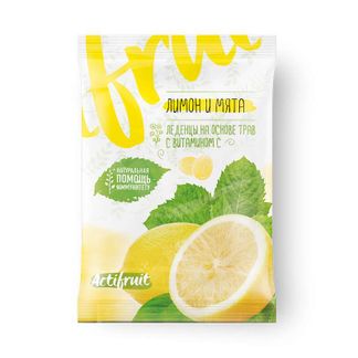 Актифрут карамель леденцовая с витамином С 60 г (лимон-мята)