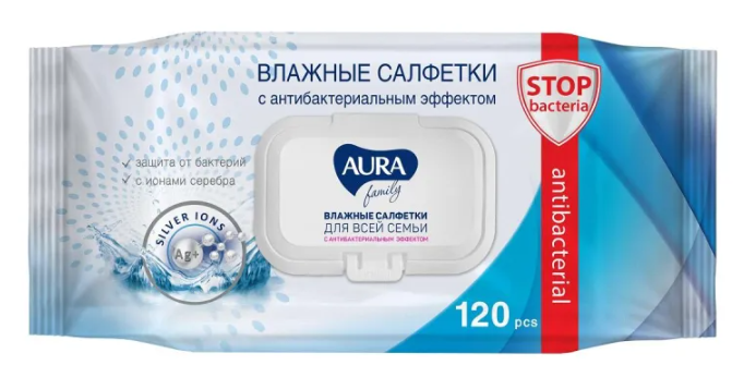 Салфетки влажные Аура для всей семьи № 120