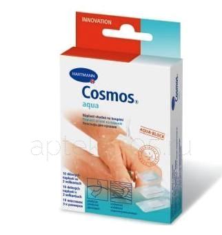 Хартманн Лейкопластырь "Cosmos" aqua из прозрачной пленки 10шт 3 размера