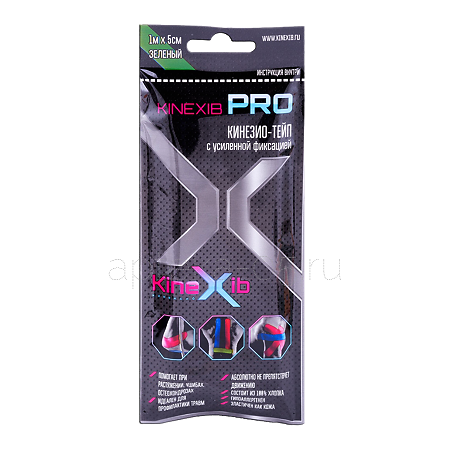 Бинт КинезиоТейп усил фикс 5*100см (зеленый) (Виннер)