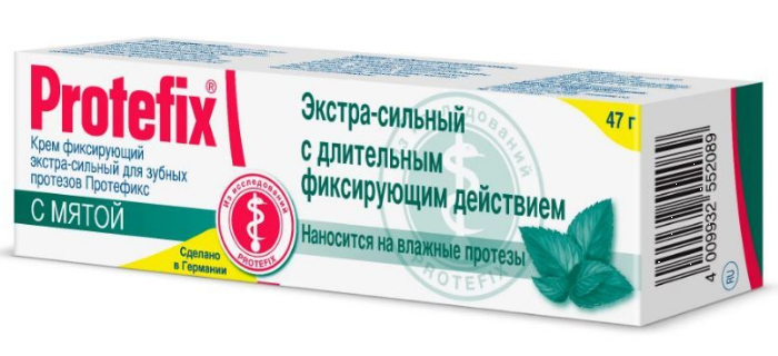 Протефикс крем фиксирующий 40 мл (экстра сильный с мятой)