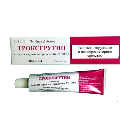 Троксерутин гель 2% 40 г (Зеленая Дубрава)