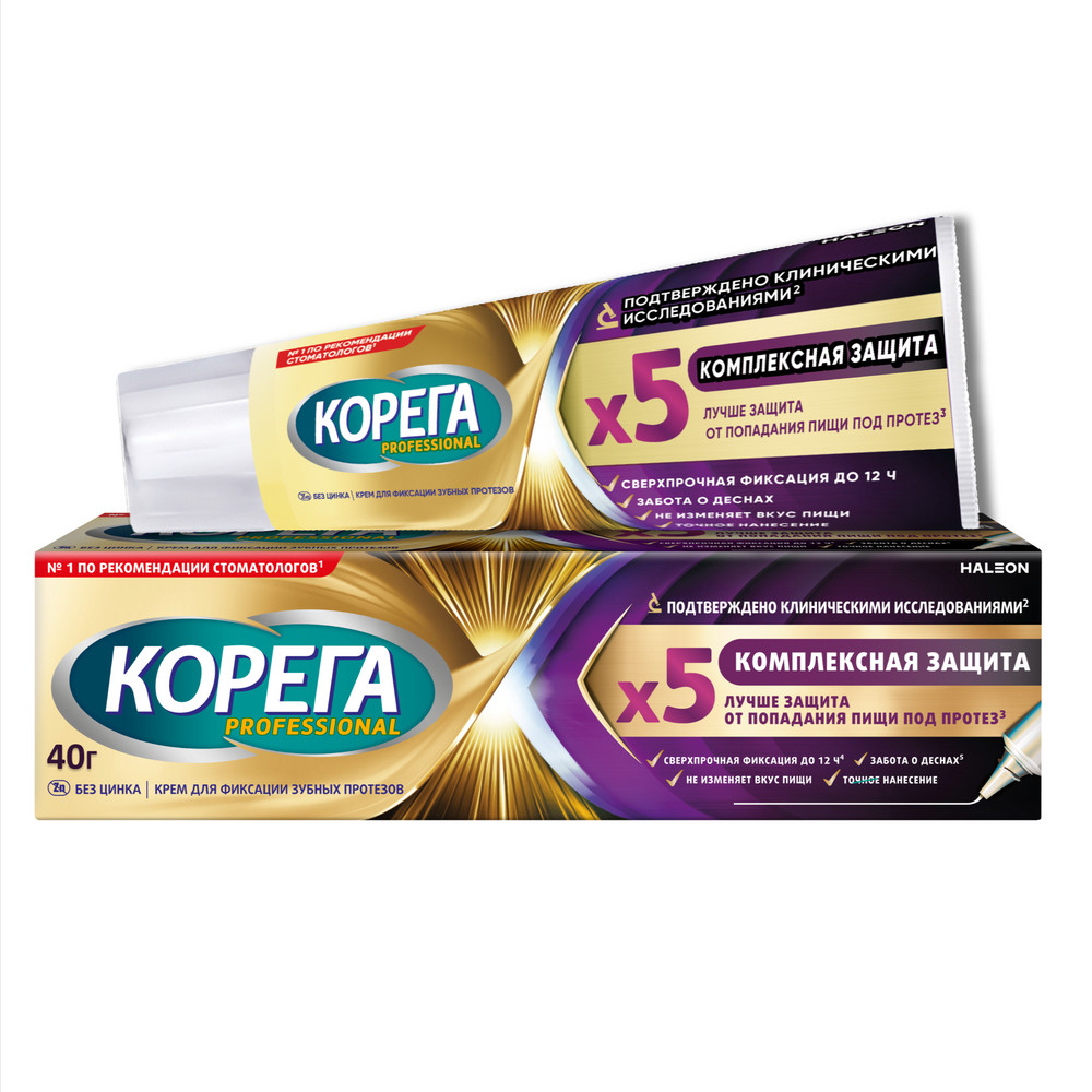 Корега Professional крем для фиксации зубных протезов Комплексная защита 40 г