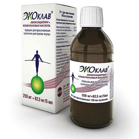 Экоклав фл 250мг+62,5мг/5мл 25 мг (АВВА)