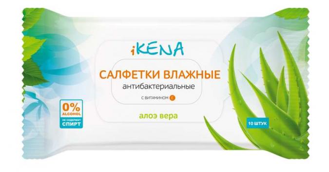 Икена Салфетки влажные с алоэ вера № 10