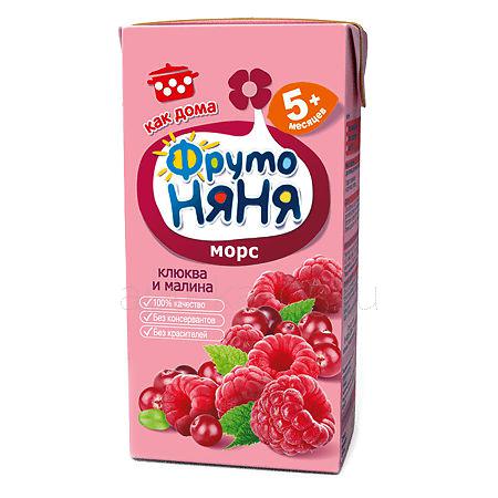 Фруто Няня Морс из клюквы и малины 200 мл