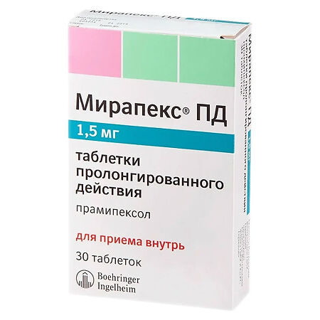 Мирапекс ПД тб 1,5 мг № 30