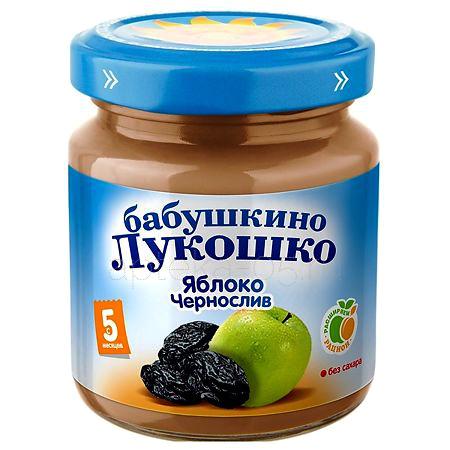 Бабушкино Лукошко Пюре 100 г Яблоко чернослив, 5 мес