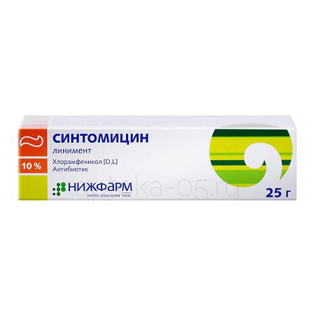 Синтомицина линимент 10% 25 г (Нижфарм)