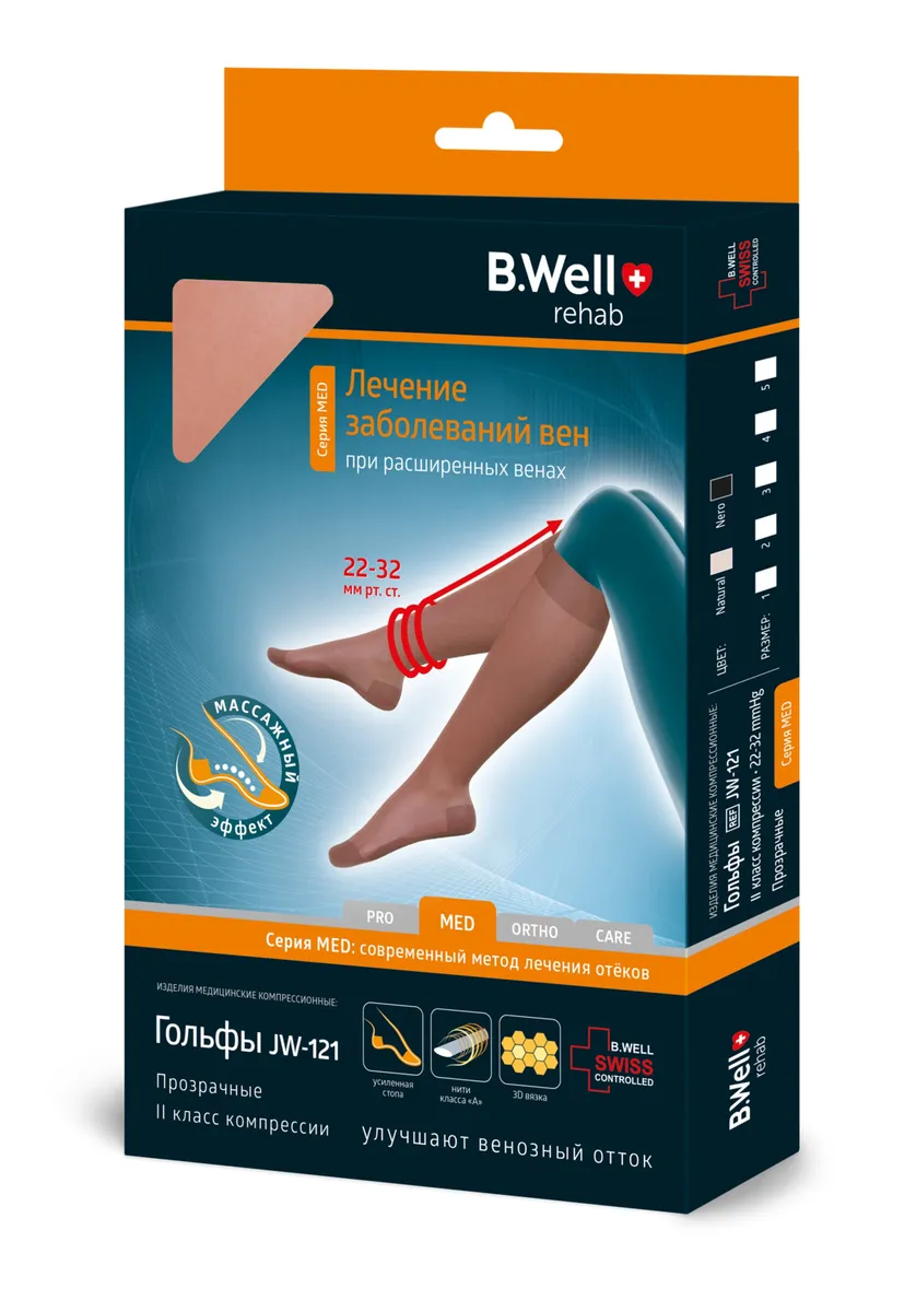 Гольфы компрессионные 2 класс (прозрачные)  JW-121 (3, Natural)