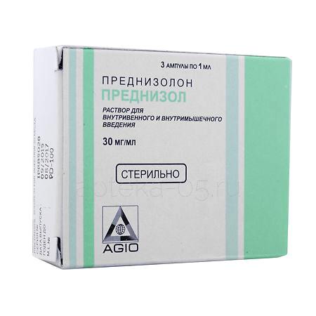 Преднизол амп 30 мг 1,0 № 3 (Аджио)