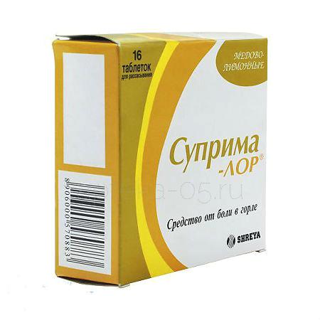 Суприма-Лор (мед+лимон) тб № 16