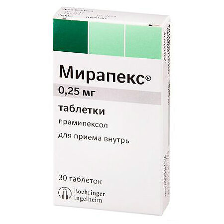 Мирапекс тб 0,25 мг № 30