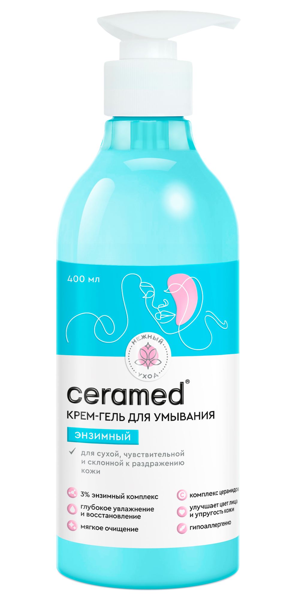 Ceramed крем-гель для умывания энзимный 400 мл
