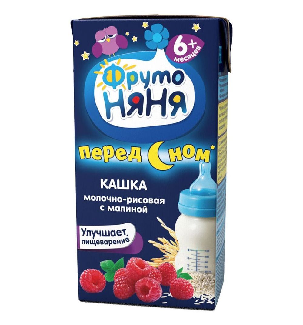 Фруто Няня Каша молочная Рисовая с малиной 200 г