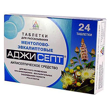 Аджисепт (ментол+эвкалипт) тб № 24 (Аджио)