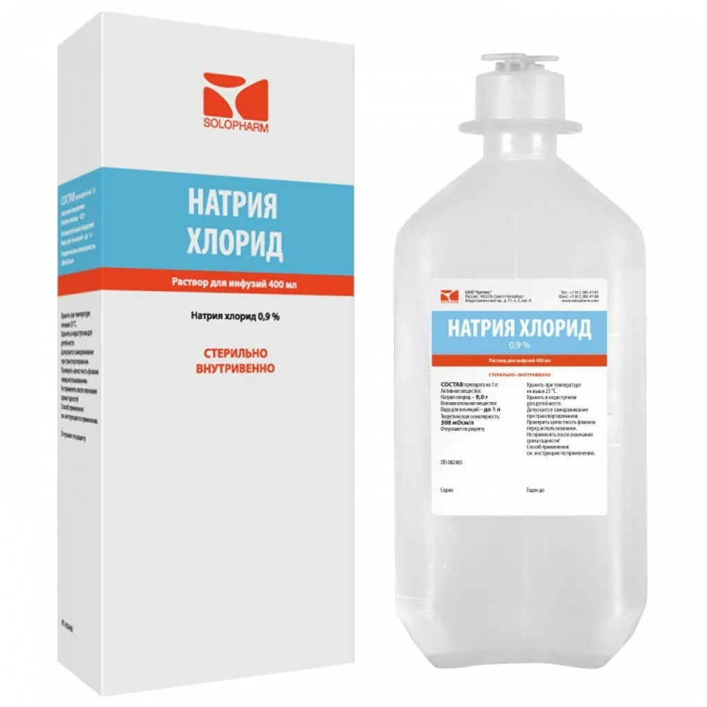 Натрия хлорид р-р 0,9% 400 мл (Гротекс)