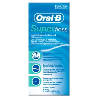 Oral-B Зубная нить Super floss 50 м