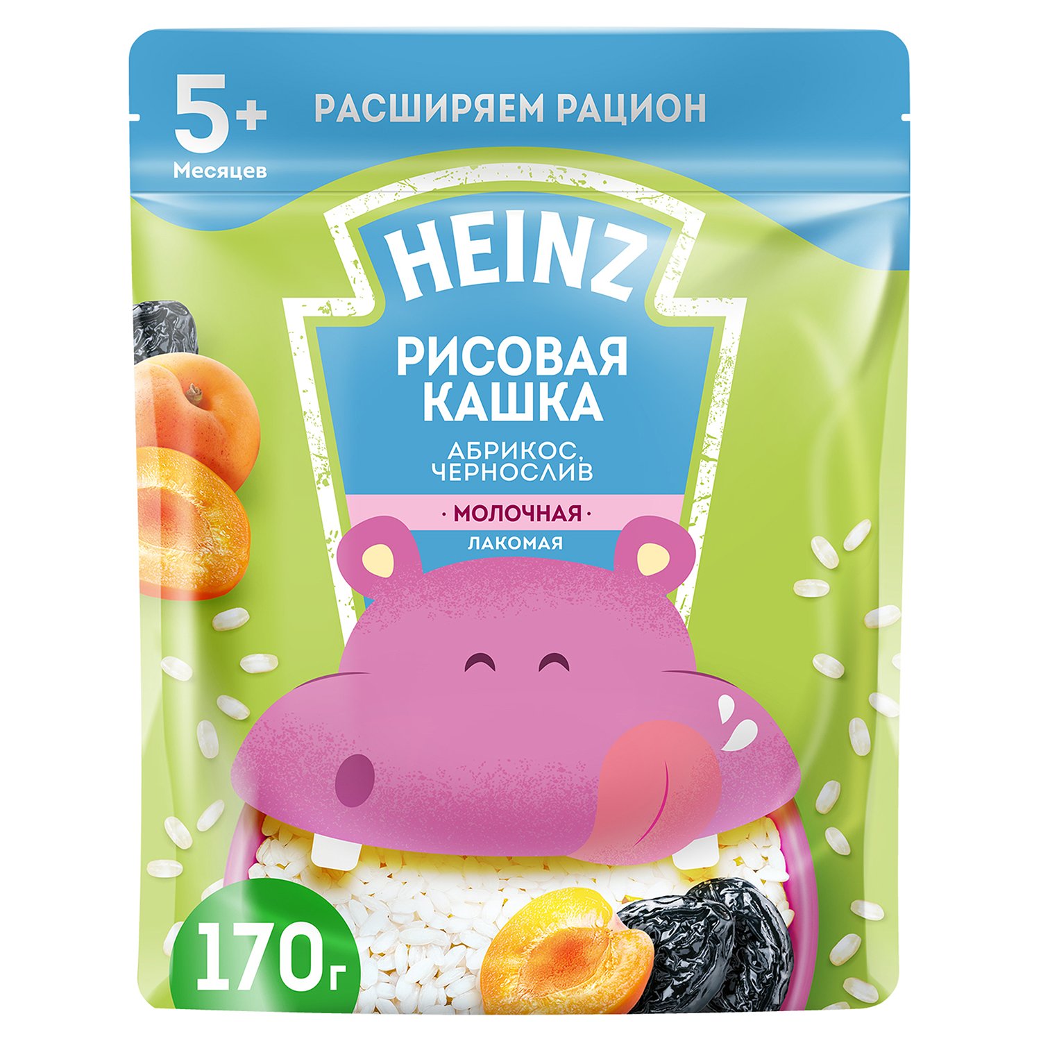 Heinz Лакомая Каша Рисовая абрикос с черносливом (5м+) 170 г