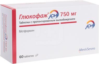 Глюкофаж Лонг тб  750 мг № 60