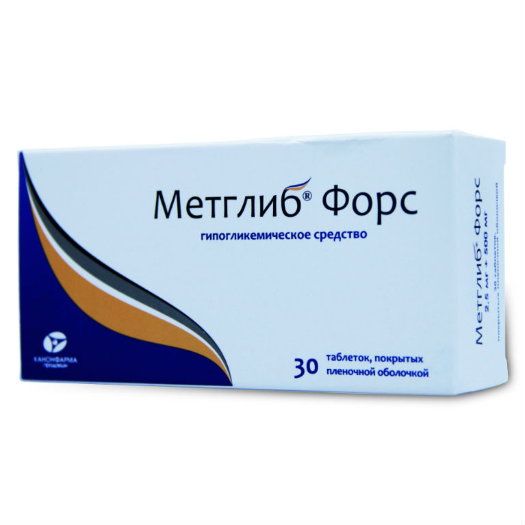 Метглиб форс тб 2,5 мг + 500 мг № 30