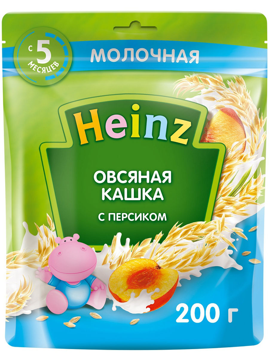 Heinz Каша (мол) Овсяная с персиком и Омега-3 200 г