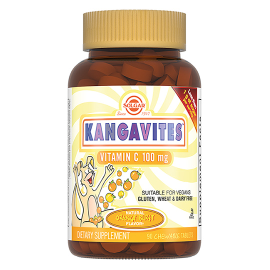 Солгар Кангавитес с витамином С для детей тб № 90 (апельсин)