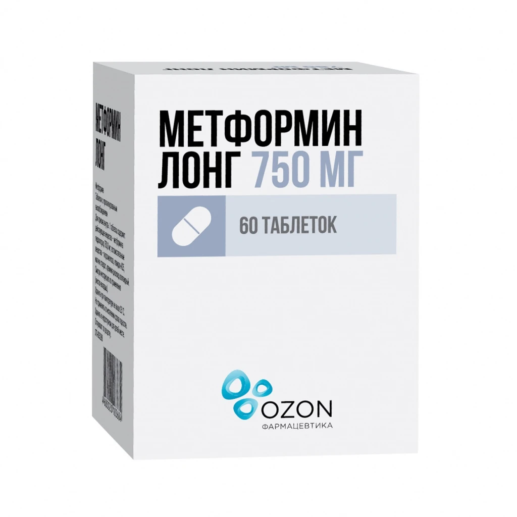 Метформин Лонг тб  750 мг № 60 (Озон)