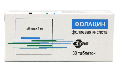 Фолацин тб 5 мг № 30 (Ядран)