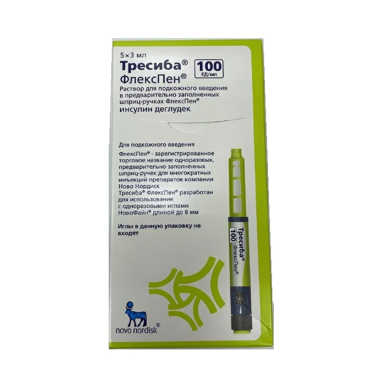 Инсулин Тресиба ФлексПен шприц-ручка 100МЕ/мл 3,0 № 5