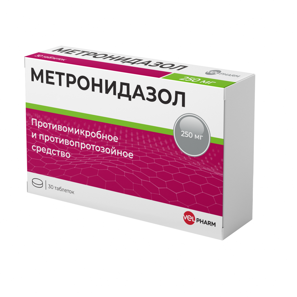 Метронидазол тб 250 мг № 30 (Велфарм)